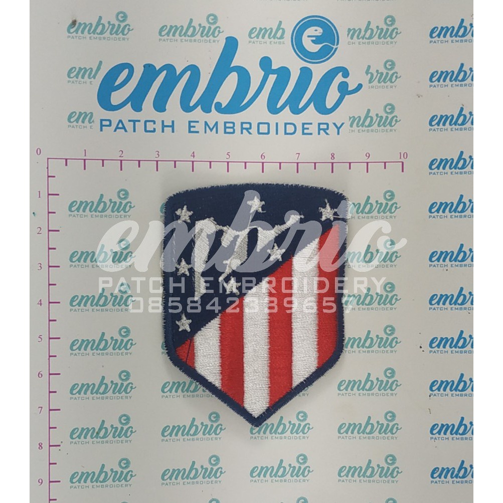 Bordir LA-004 PATCH BORDIR LOGO ATHLETICO MADRID EMBLEM SEPAK BOLA LIGA SPANYOL EMBLEM LA LIGA EMBLE