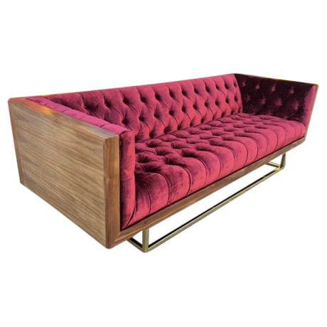 Tuxedo Sofa 3 seater Kayu Jati Kaki Besi