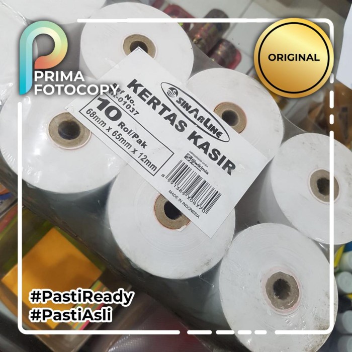 

Kertas Telstruk Telstrook Struk Kasir HVS Rol Paperline 68x65 10 Roll