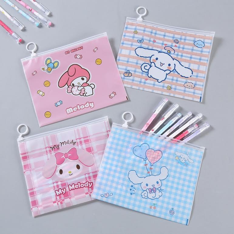 

ZIPPER BAG TRANSPARAN KARAKTER LUCU TEMPAT PENSIL KOREA / TEMPAT PENSIL MURAH