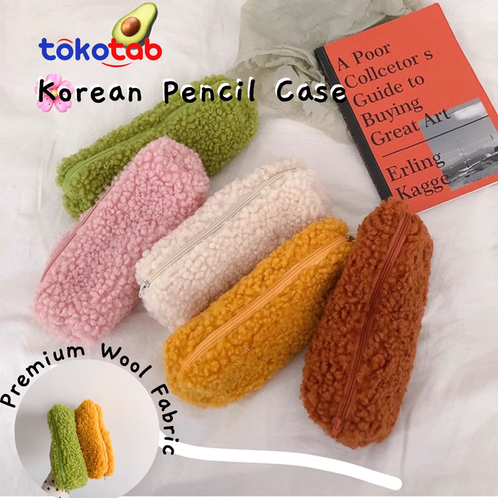 

Tokotab - Tempat Pensil Bulu Wool Pencase Bulu Halus Tempat Pensil Korea Puff Pouch Lucu