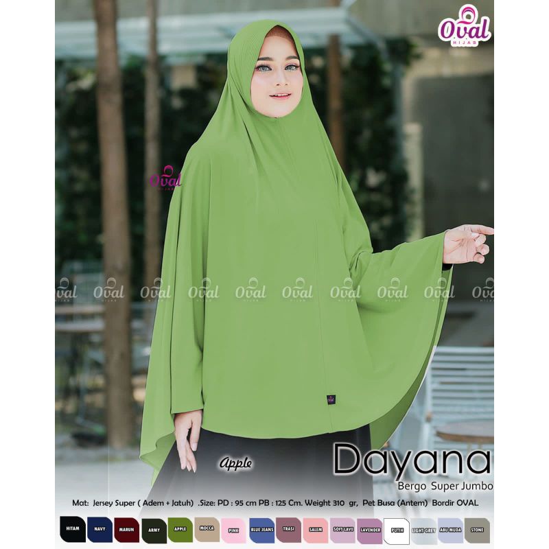 Dayana Bergo Jumbo Original Oval Hijab Hijab Jersey Jumbo Original Oval Hijab Dayana Oval Hijab HICL