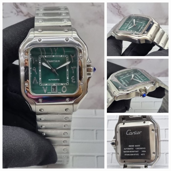 jam tangan automatic dial arab rantai body silver 40mm1