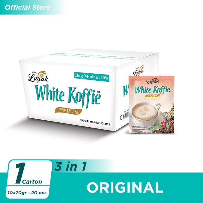 

[Big Sale] Luwak White Koffie Original 10x20gr - 20 pcs [Carton]