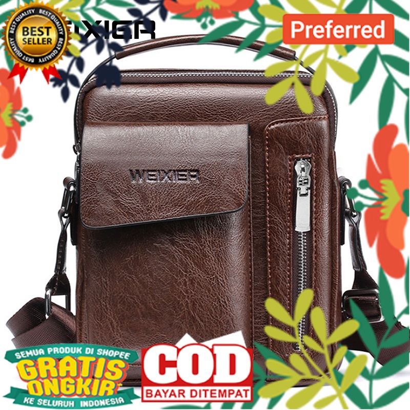 WEIXIER 8602 Tas Selempang Pria Kulit Sling Bag Premium WK-SBY// TAS KEREN KEKINIAN TERMURAH/ TAS SL