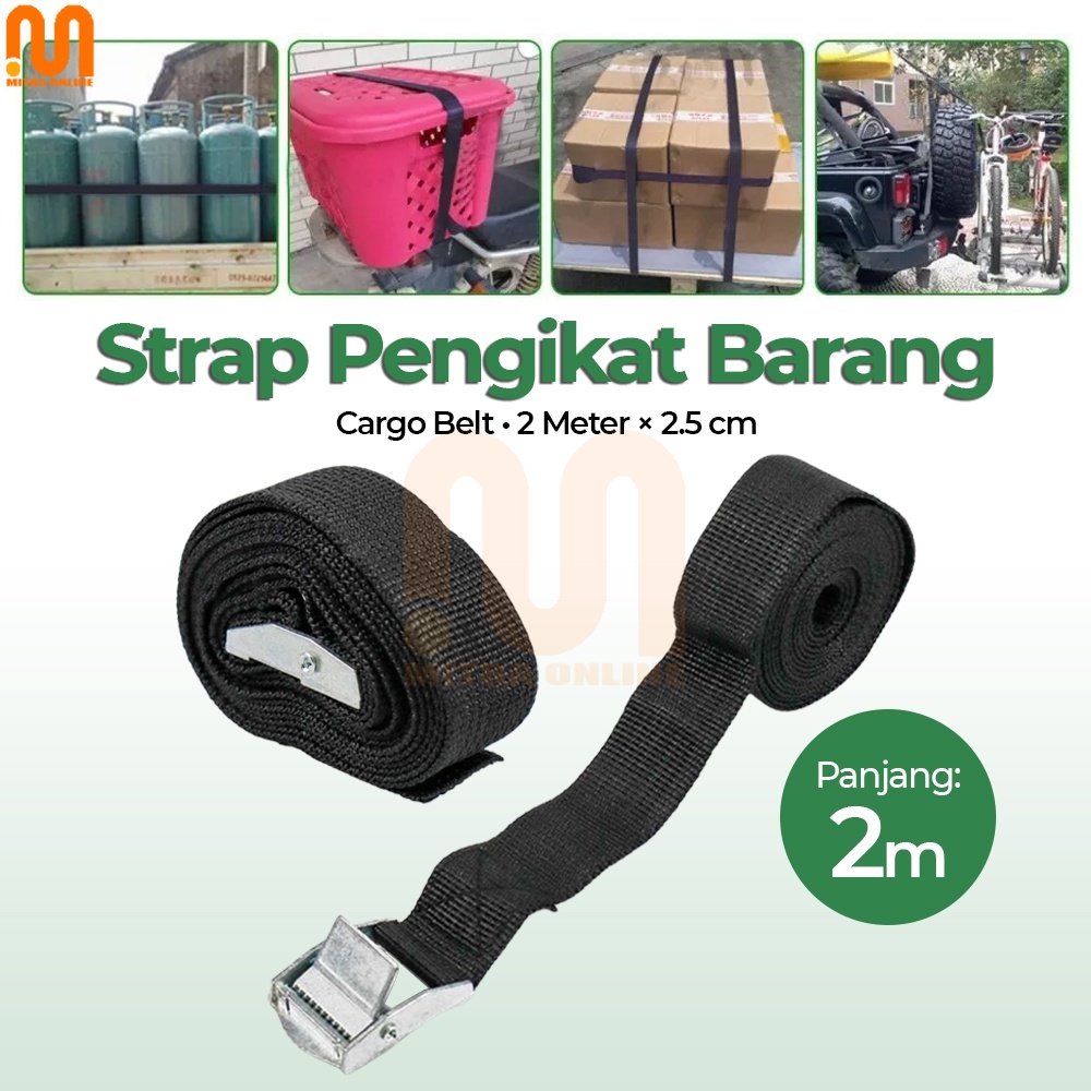 

XhaoR Tali Strap Pengikat Barang Sabuk Cargo Belt Rope 2M - XR2 - Black Mitra Online