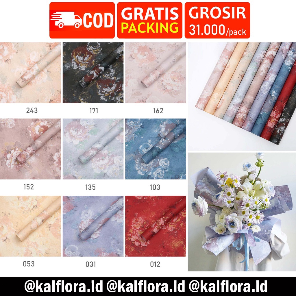 

(PACK) kertas buket paper flower 3D pattern wrapping paper