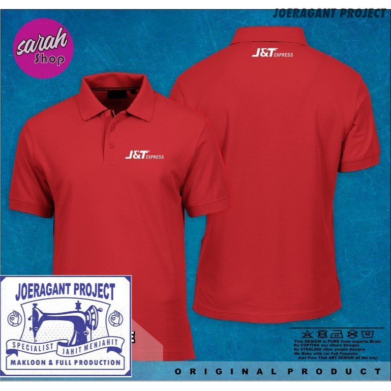 Kaos Polo Shirt Tshirt Baju Kerah Distro J&T JNT Express J N T &  custom indonesia pria wanita keren