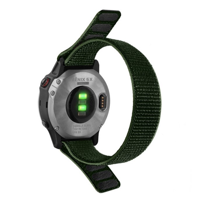 [I-ONE] Strap Kanvas Nylon for Garmin Fenix 5 / 6 / 7  - Tali jam watch - Black