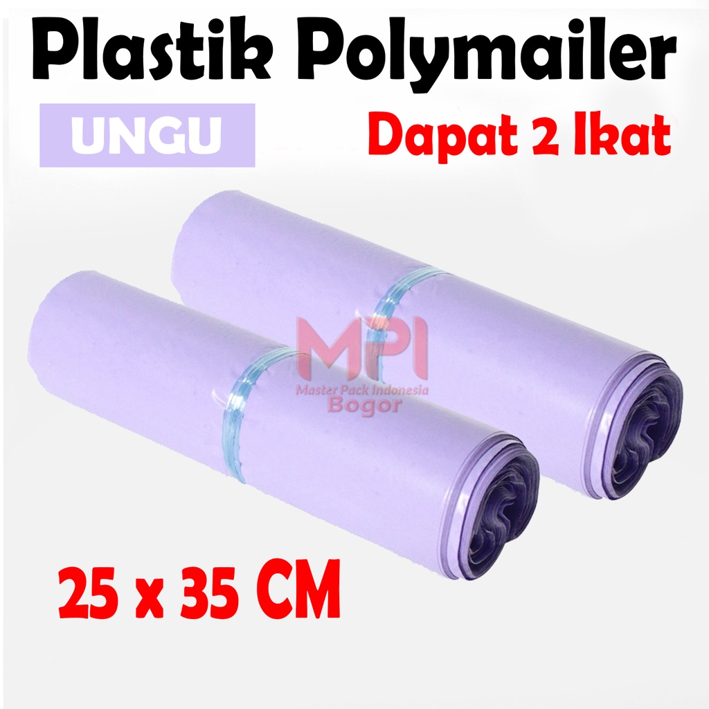 

2 IKAT - Plastik Polymailer Ungu 25 x 35 cm / Plastik Polimer / Plastik packaging Kantong Amplop - Master Pack Indonesia