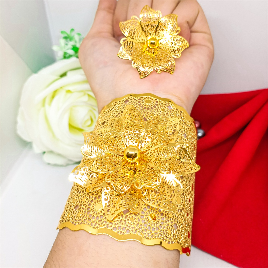 Gelang kendari Terbaru Dubai Perhiasan lapis Emas 24k Wanita Motif Gelang Xuping Bangkok