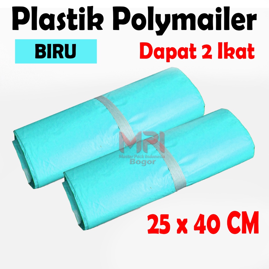 

2 IKAT - Plastik Polymailer Biru 25 x 40 cm / Plastik Polimer / Pelastik packaging Kantong Amplop - Master Pack Indonesia