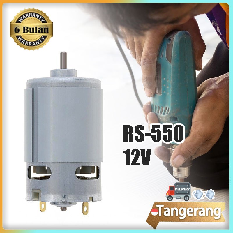 RS550 Dinamo Motor DC 12v-18v 19500 RPM Cordless Drill Mesin Power Tool Diy RS550