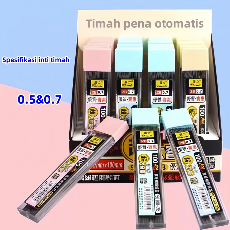 

Pensil Otomatis Kapasitas Besar 2B/0.5MM 0.7MM/100 Buah/200 Ujung Pensil-Yuanyuan Mall