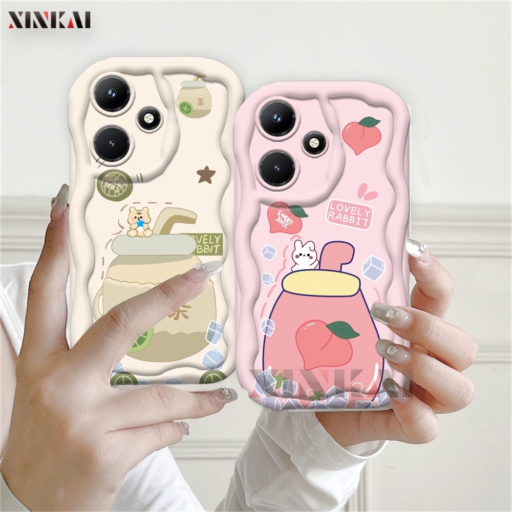 Casing hp Infinix Hot 30i Smart 8 Note 12 G96 Note 30 30 Play Smart 7 Smart 6 Smart 5 Hot 12 Play 11 Play 9 Play 10 Play Hot 20S Cute Case fruit punch 3D Soft Wave Edge Phone Cover Xinkai