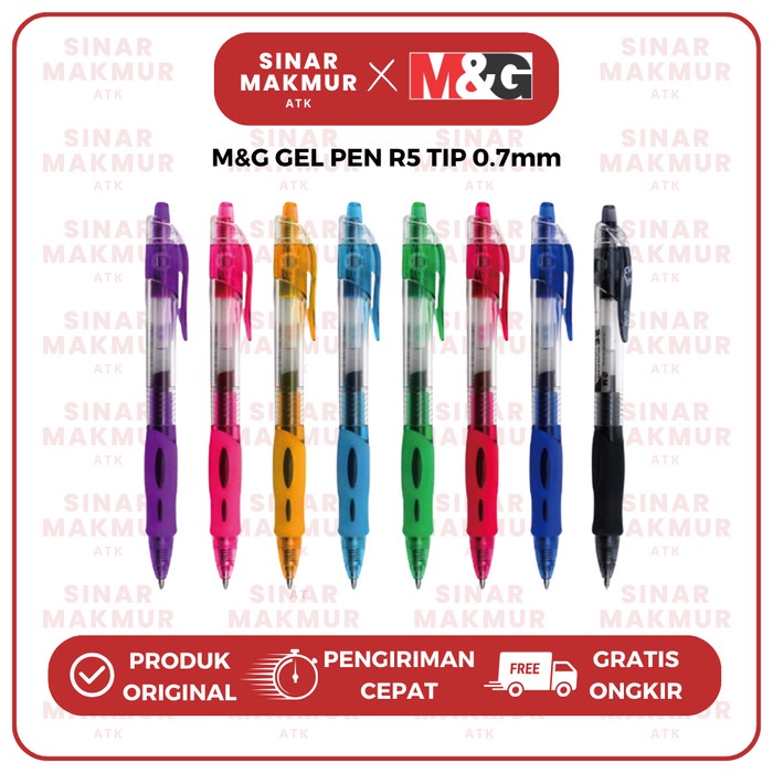 

Retractable Gel Pen/Pen Tinta Warna 0.7mm R5 M&G (Pcs)