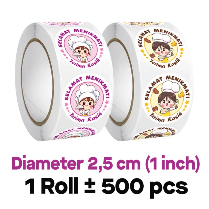 

Stiker Label Terima Kasih Selamat Menikmati Bundar diameter 2,5 cm (±500pcs/ Roll)