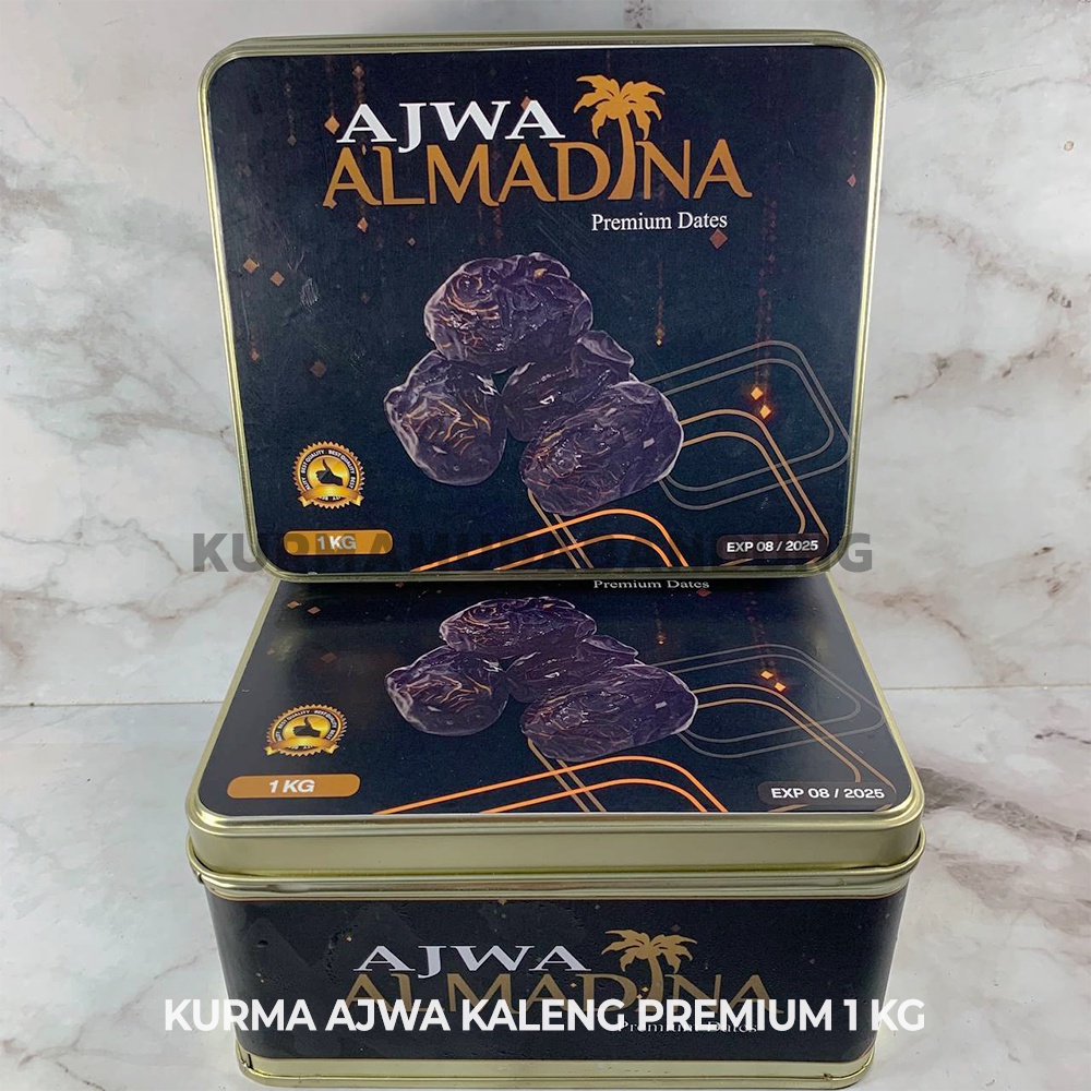 

KURMA NABI AJWA AL MADINAH KEMASAN KALENG PREMIUM ORIGINAL 1kg