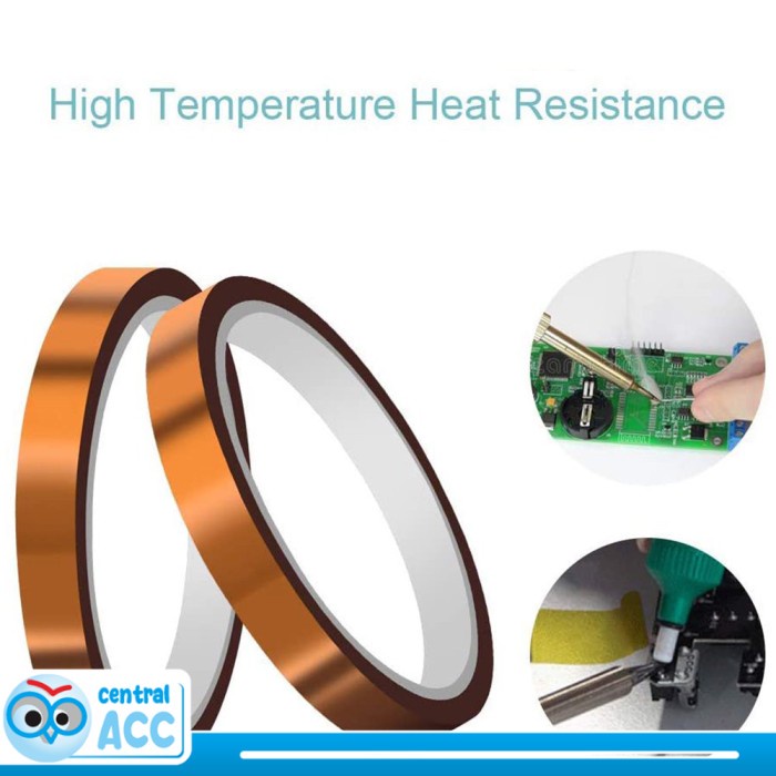 

Tape Lakban Heat Resistant Polyimide High Temperature Adhesive 33mx5mm