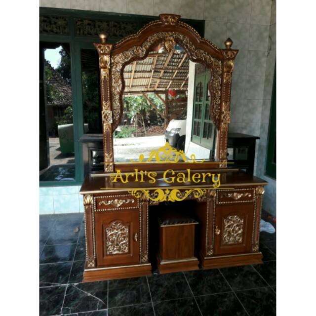 Termurah Meja rias tolet gebyok full ukir jepara kayu jati furniture jepara
