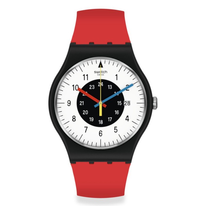 limited edition SWATCH SO32B401 ROUGE & NOIR Jam Tangan Pria Analog Original Swiss