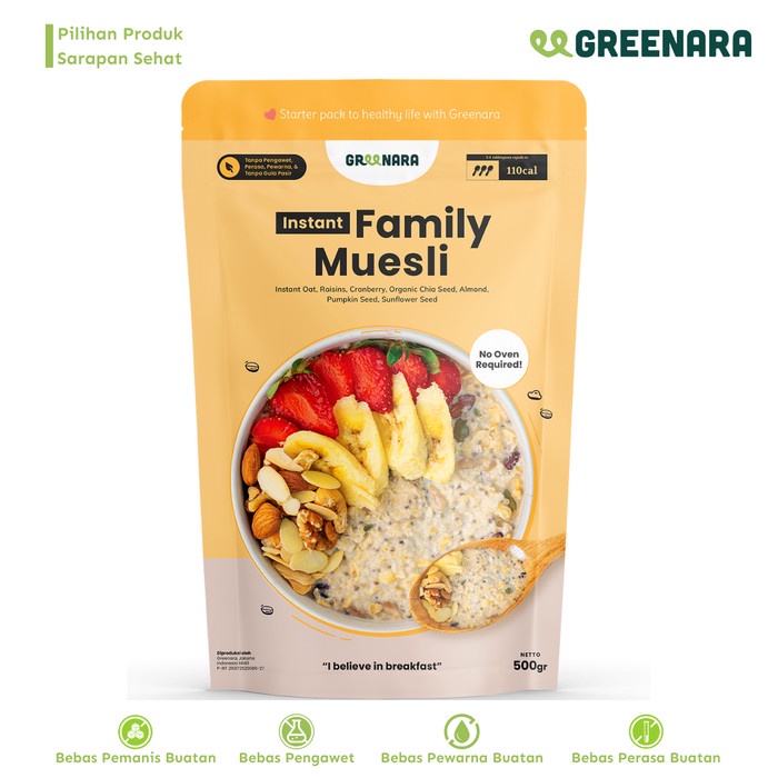 

[PREMIUM] Instant Family Muesli 500gr / Sarapan Sehat KUALITAS TERBAIK
