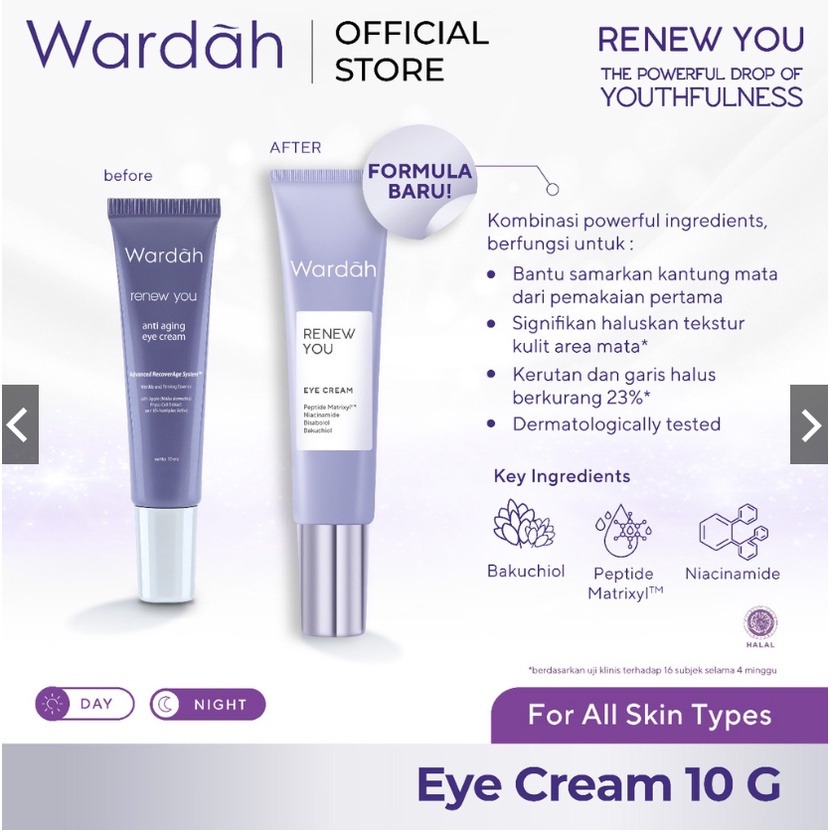 Wardah Renew You Eye Cream 10ml - Krim Mata