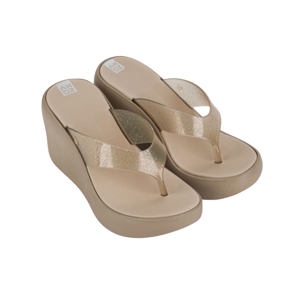 Sandal Jepit Platform Wanita  Zaxy Sunny Plat Fem Light Beige