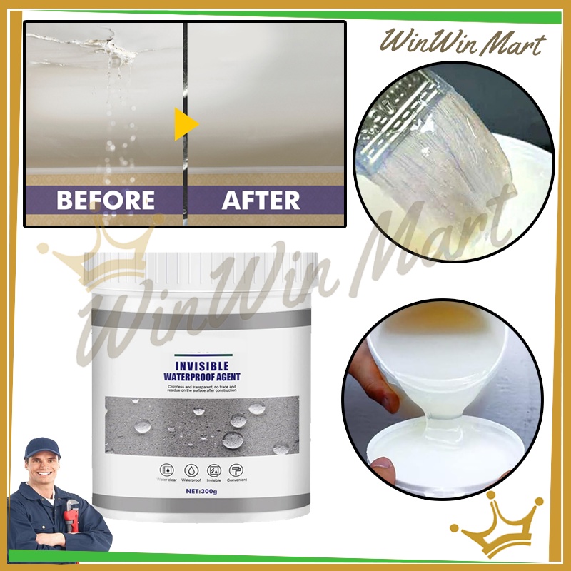 Kuas Cat Anti Bocor Invisible Waterproof/Lem Transparan Cat/Lem Perekat Transparan Anti Bocor