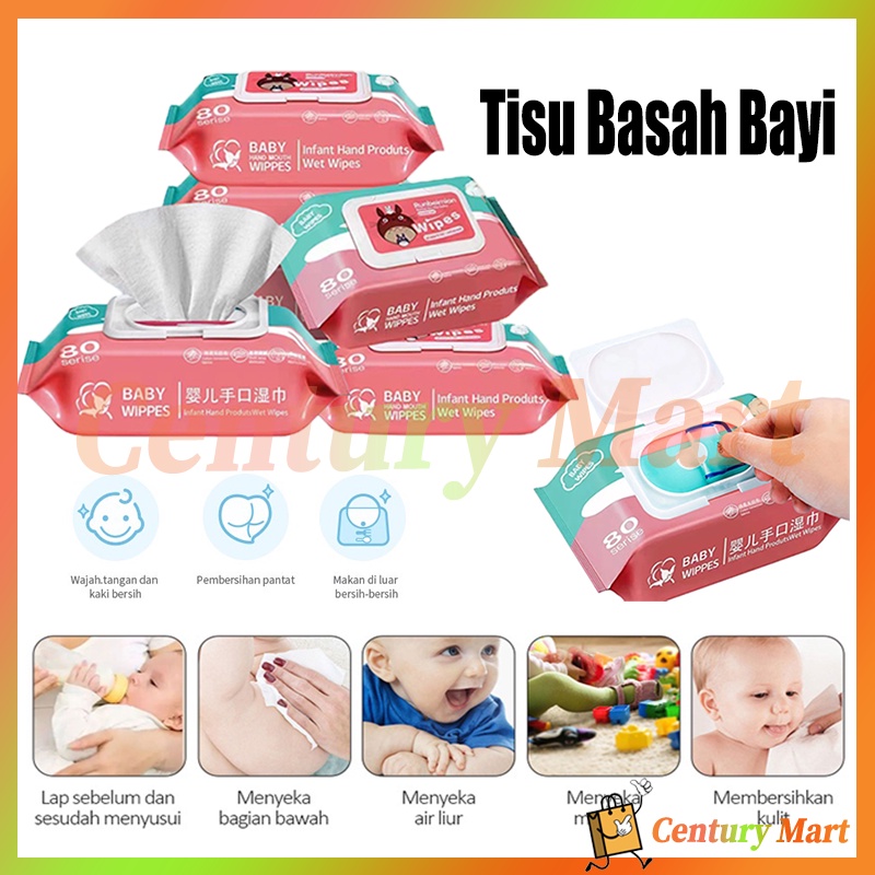 80S Baby wipes untuk mulut/Tisu Basah Bayi /Tisu Basah Bayi isi 80s Non Alkohol Aman Untuk Bayi/ tis