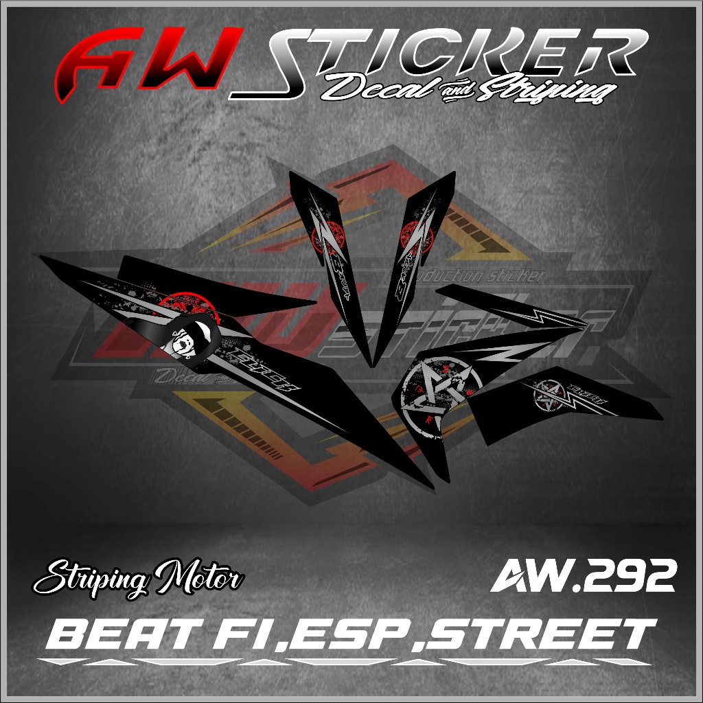 Transparan  honda Striping Beat Fi Esp.Striping Beat fi tahun 2017-2019 |striping glossy