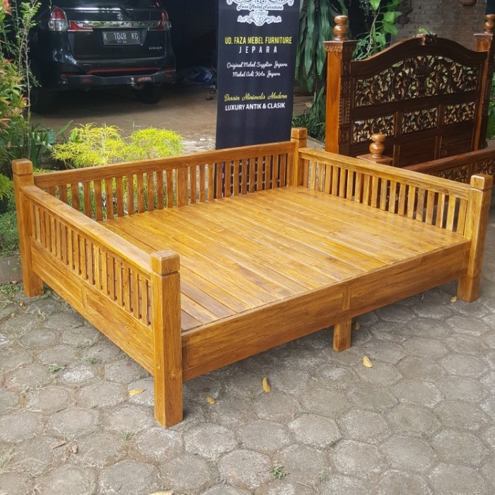 Termurah Bale Bale Kursi Tamu Sofa Bangku Kayu Jati 2 m x 150 cm Rustik