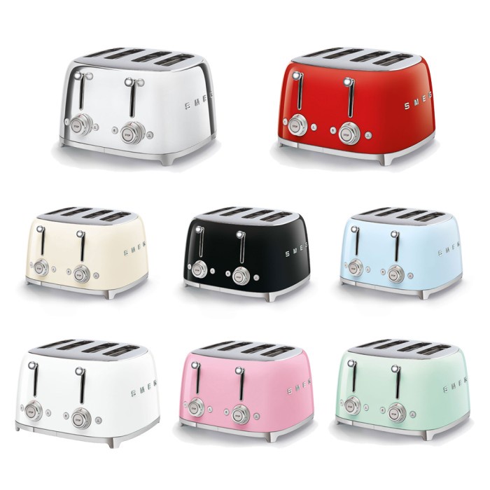 Smeg TSF03 Toaster 4 Slot - Pemanggang Roti Retro Hijau Pastel