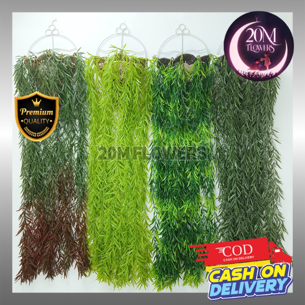 RAMBAT JUNTAI WILLOW BAMBU ARTIFICIAL DAUN BAMBOO GANTUNG BERCABANG PALSU SINTETIS TANAMAN BUATAN UN