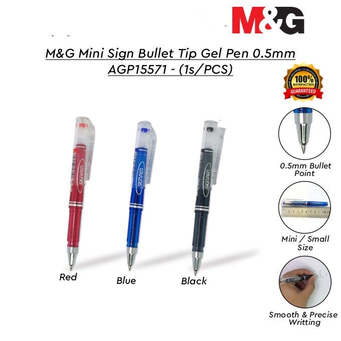 

M&G PEN TANDA TANGAN MINI AGP 15571 | SIGNPEN | GEL PEN HITAM dan BIRU | 0.5 mm |