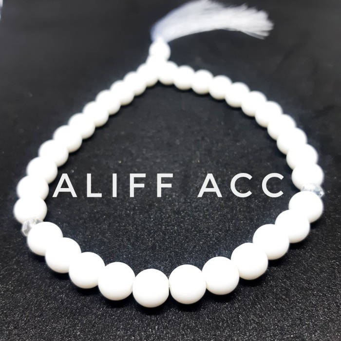 TASBIH 33 BATU GIOK PUTIH SALJU UNIK ORIGINAL GARANSI