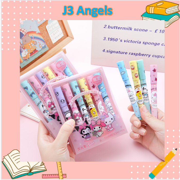 

J2 - Set Spidol marker mewarnai highlighter sanrio karakter lucu