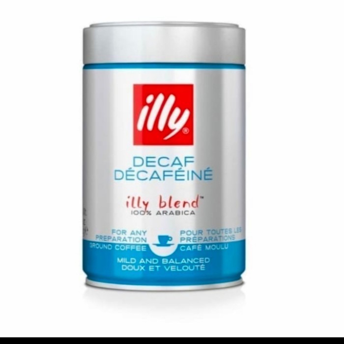 

illy coffee decaf decafeinated ground 250gr kopi bubuk