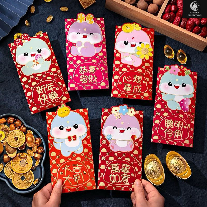 

(CLS) ANGPAO 3D ISI 6 CUTE DRAGON ULAR SNAKE IMLEK 2024 sincia kuping naga lucu chinese new year cny n