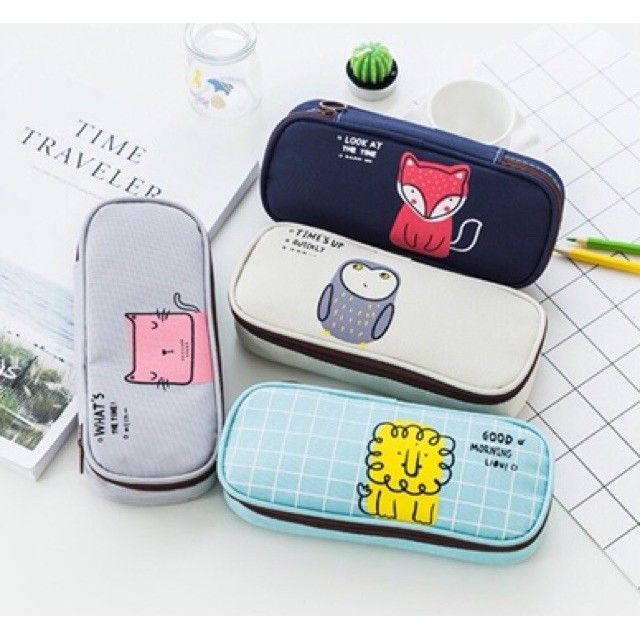 

Tempat pensil aesthetic kawaii Pencil case kotak pensil - Grey Cat