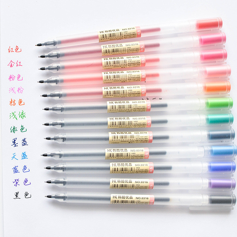 

10 pcs/lot Creative 10Colors Gel Pen 0.5mm Colour Ink Pens Marker Solid Color Pen Chancellory Gel Pen Set