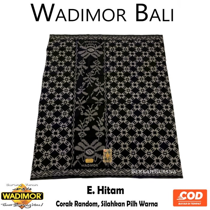 Sarung Tenun Pria Dewasa Wadimor Motif Bali Original Warna Baru 2022 - E.Hitam /New 2025