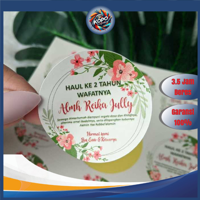 

KOPO 5-8 Stiker Tahlil Haul Sticker Pengajian Mengenang Wafatnya 40 100 1000 Hari Tahlilan