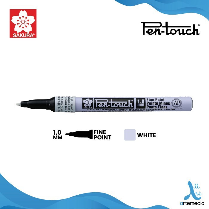 

PRODUK TERMURAH Spidol Permanen Sakura Pen Touch Paint Marker Pigment Color - FINE SILVER