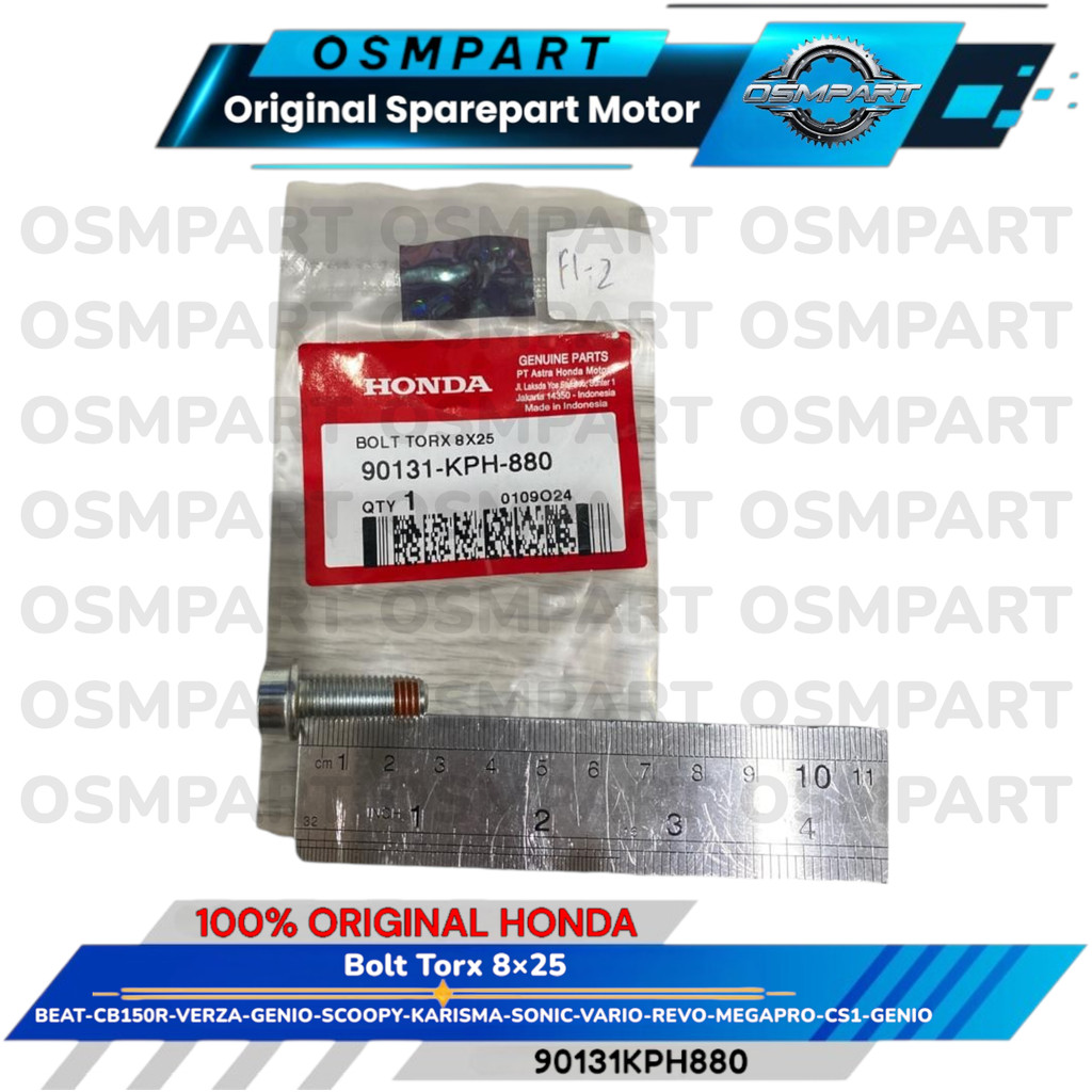 BAUT BOLT TORX 8X25 BEAT CB CBR SCOOPY VARIO REVO GENIO SUPRA X 125 CS1 AHM 90131KPH880