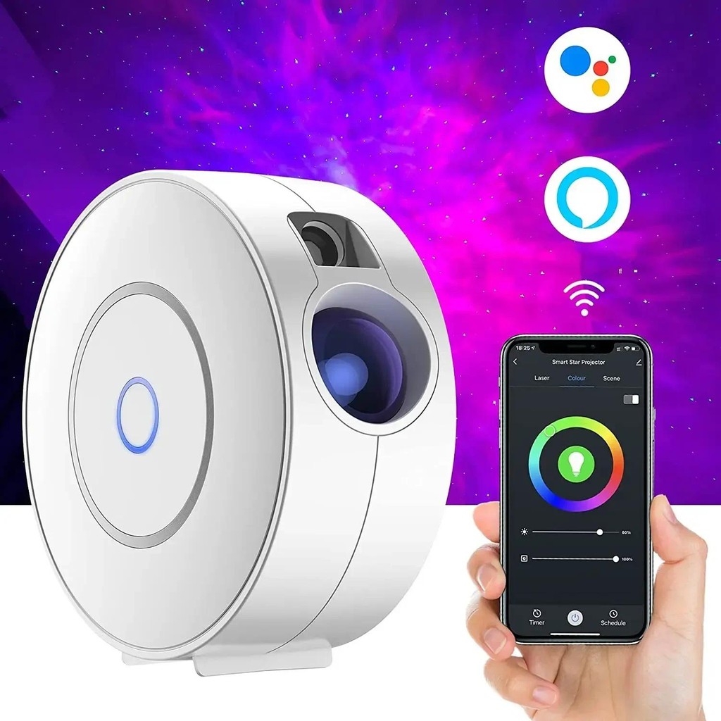 Tuya Smart Star Projector WiFi Laser Starry Sky Projector Waving Night Light Led Colorful APP Wirele
