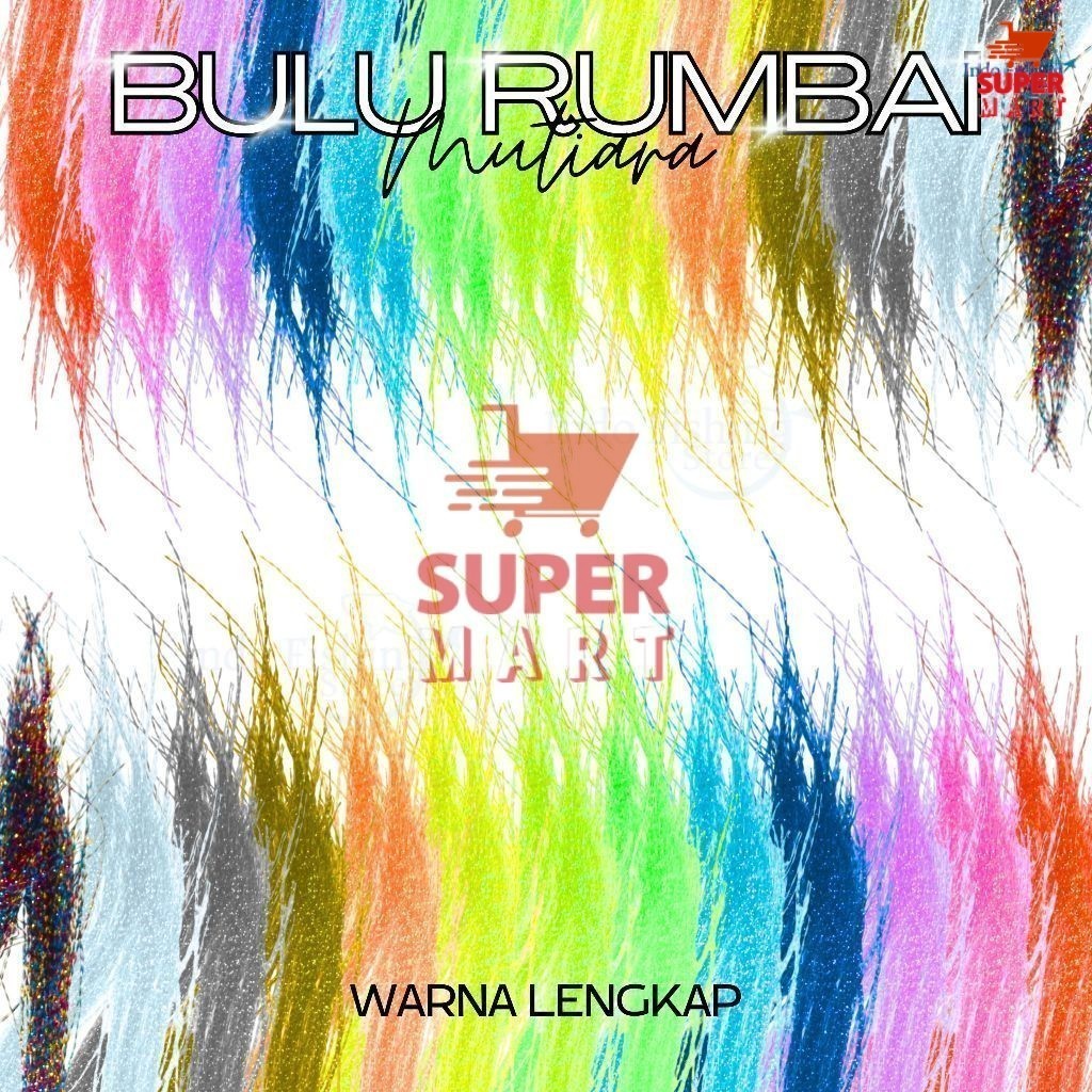 Supermart Surabaya [GROSIR] Bulu Rumbai Mutiara MBEROT Warna Lengkap Murah Aksesoris Sabiki Assist H