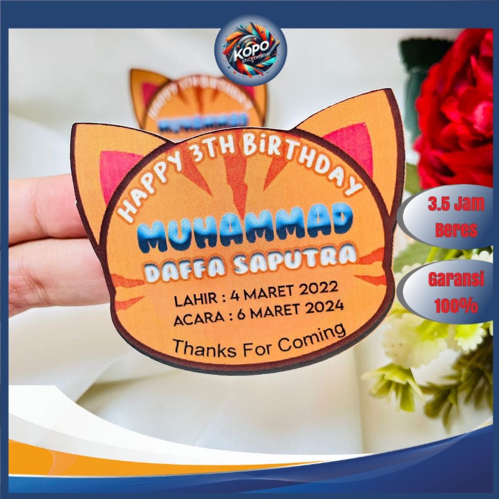 

KOPO Print Sticker Karakter Ulang Tahun Anak Stiker Label Hampers Ultah Free Design Birthday
