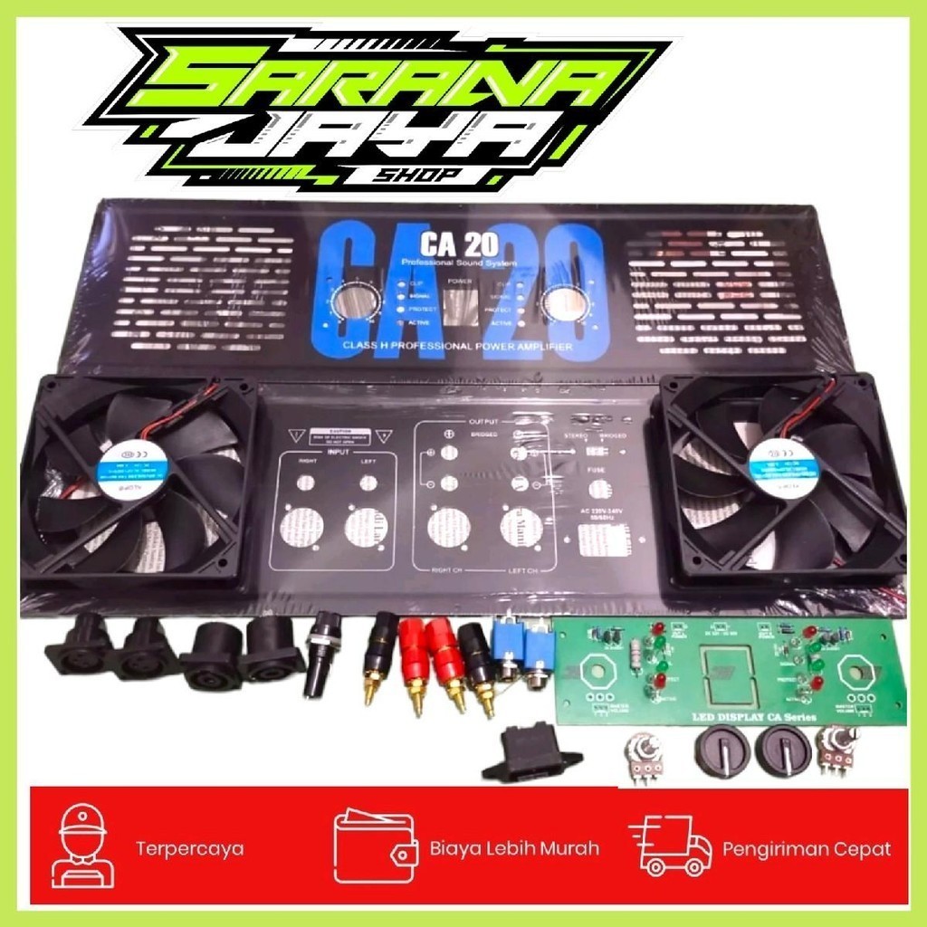 Paket Plat Panel Depan Belakang CA20 Power Amplifier Stereo Full Accessories
