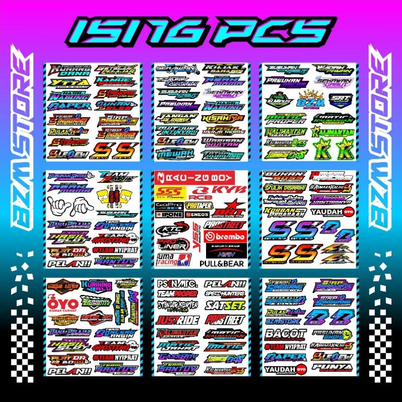 

[TERMURAH] Stiker Kata Kata Set Pack Terbaru Viral Isi 16pcs Original Setbyrap Piw Piw